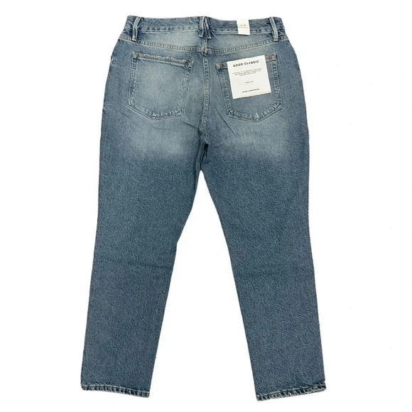 Good American Good Classic Distressed Straight Leg High Rise Jeans Size 12/31 - Picture 4 of 13